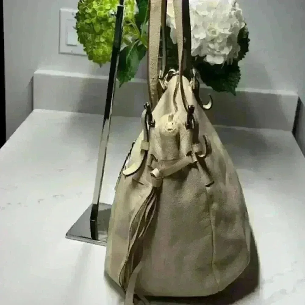 Dooney & Bourke Pebbled Leather Nina Bag/Tote/Sachel/Shoulder Bag Cream Color